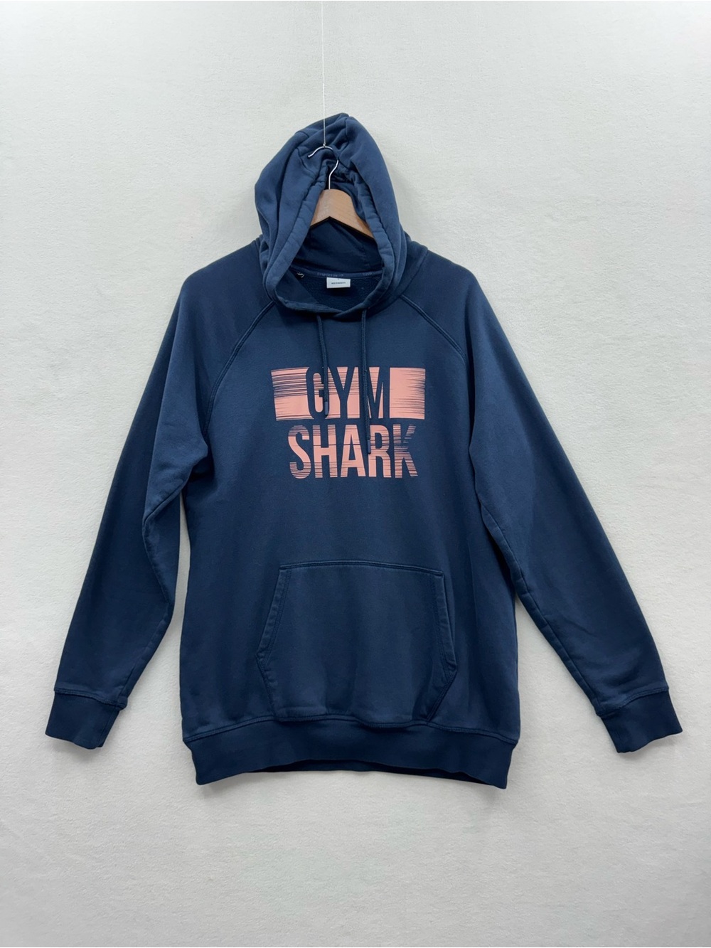 Gymshark Men’s Large Blue Logo Fleece Pullover Hoodie Pockets